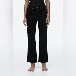ZARA High Rise TRF Cropped Flared Jeans